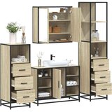  4-dijelni set kupaonskog namještaja boja hrasta sonome drveni | shoptok.hr