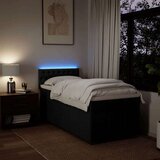 vidaXL Box spring postelja z vzmetnico črn 90x190 cm blago | Shoptok.si
