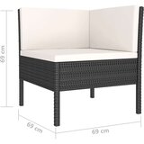  4-dijelna vrtna garnitura od poliratana s jastucima crna | shoptok.hr