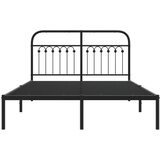  Metalni okvir za krevet s uzglavljem crni 140x200 cm | shoptok.hr