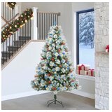 vidaXL Umjetno božićno drvce S LED lampica Zelena i bijela 240 cm - 240 cm s LED-ima i plavim kuglicama Cijene