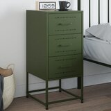  The Living Store Nočna omarica olivno zelena 36x39x78 cm jeklo - Nočna Omarica, (21497301) | Shoptok.si