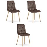 Libra stolica - tamnosmeđi baršun / noge od hrasta x 3 | shoptok.hr