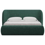 Makamii Tamno zeleni tapecirani bračni krevet s prostorom za odlaganje s podnicom 160x200 cm Hauke – | shoptok.hr