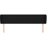  Vzglavje z ušesi črno 183x23x78/88 cm blago, (20794399) | Shoptok.si