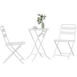 Bistro set za vrt 3 pcs Bijelo Čelik | Eponuda.com