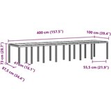 vidaXL Vrtna jedilna garnitura 15 pcs Bela Velik Ratan | Shoptok.si