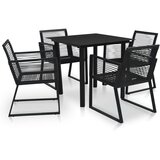 vidaXL Zunanja jedilna garnitura 5-delna PVC ratan črna, (20998816) | Shoptok.si