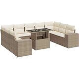 vidaXL 10-dijelni set vrtnih sofa s jastucima bež od poliratana | shoptok.hr