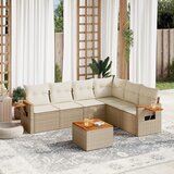 Maison Chic Seti vrtnega pohištva - Vrtna garnitura - Vrtni pohištvo set 7-delna z blazinami bež poli ratan, (21802280) | Shoptok.si