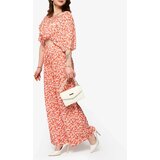 Resti Orange women's pleated set with black flowers - Clothing | Shoptok.si