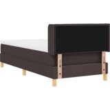  Krevet s opruga kutije Tamno smeđa i Bijela 90 x 200 cm tkanina | shoptok.hr