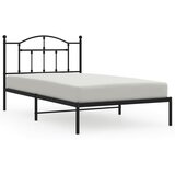 Maison Chic Kovinski Posteljni okvir - Enojna postelja - Postelja za odrasle z vzglavjem črn 107x203 cm, (21694365) | Shoptok.si