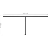  Prostostoječa ročno zložljiva tenda 600x350 cm modra/bela, (20743095) | Shoptok.si