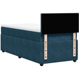 Box spring krevet s madracem plavi 90x190 cm baršunasti | shoptok.hr