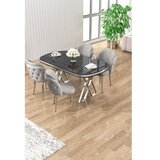 Hanah home Set trpezarijskog stola i stolica (5 delova)Zae Black Marble Chrome Grey | Eponuda.com