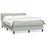 vidaXL Krevet s oprugama i madracem svjetlosivi 160x220 cm baršunasti | shoptok.hr