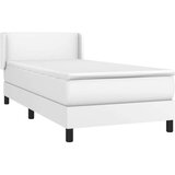  Box spring postelja z vzmetnico bela 90x200 cm umetno usnje, (20790463) | Shoptok.si