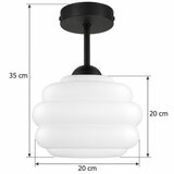 Brilagi LED plafonski luster RETRO GLASS 1xE27/60W/230V Ø 20 cm crna/bela | Eponuda.com