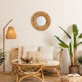 Atmosphera Zidno ogledalo ALBA prečnika 57 cm od rafije | Eponuda.com