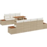 vidaXL 8-dijelni set sofe za vrt s jastučićima bež poli ratan | shoptok.hr