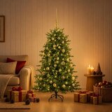  Umjetno božićno drvce s kuglicom 120 cm 150 LED lampica - 120 cm s LED žaruljama i zlatnim kuglicama | shoptok.hr