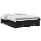 vidaXL Okvir za krevet s ladicama crni 120x190 cm konstruirano drvo Cijene