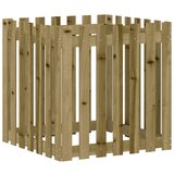 Maison Chic Vrtno korito - Greda - Cvetlični Lonec z ograjico 70x70x70 cm impregnirana borovina, (21789766) | Shoptok.si