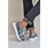 S. BARSKI Suede Patterned Sports Shoes On Platform With Glitter D&A | Shoptok.si