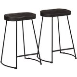 vidaXL Barski stolci 2 kom crni 45x40x62 cm masivnog drva manga | shoptok.hr