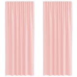 Voile zavjese s džepovima za šipke 2 kom ružičaste Ružičasti 140 x 245 cm | shoptok.hr