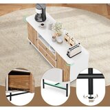  Moderna samoposlužna kavana s kliznim vratima 150 x 45 x 74 cm bijela + hrast | shoptok.hr