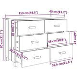  Komoda HAMAR temno siva 113x40x80 cm trdna borovina, (20656172) | Shoptok.si