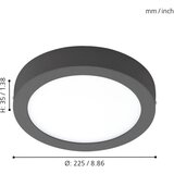 Eglo 96492 - LED spoljašnje plafonsko svetlo ARGOLIS LED/16,5W/230V IP44 | Eponuda.com