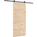 vidaXL Drsna vrata Rjava 90 x 208 cm Trdna borovina | Shoptok.si