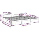  Obiteljski okvir kreveta bez madraca vosak smeđi puno drvo bor | shoptok.hr