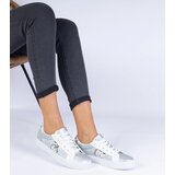 D/CEO marka niezdefiniowana Silver women's sneakers with an animal print Walorin | Shoptok.si