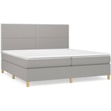  Krevet s oprugama i madracem svjetlosivi 200 x 200cm od tkanine | shoptok.hr