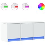 Maison Chic TV omarica - TV stojalo - Televizijska omarica z LED bela 97x34x40 cm inženirski les, (21700046) Cene