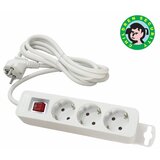 Mitea_Electric Priključnica bela 16A 250V 3680W 3x1.5mm2 prenosna nerastavna trostruka (produžni kabl) sa prekidačem ME-PR3P-3M DZ | Eponuda.com