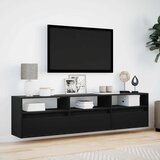  Zidni TV ormarić s LED rasvjetom crni 180x31x45 cm | Shoptok.si