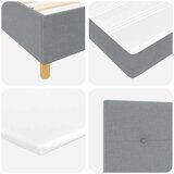 Box Spring Krevet s Madracem &amp LED Svjetlom Svjetlosiva 100x200 cm Tkanina | shoptok.hr