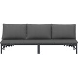  Suncobranska ležaljka za 3 osobe Crna 200 x 62 x 59,5 cm | shoptok.hr