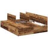 vidaXL Postelja z dodatnim prostorom za shranjevanje Stari les 140x190 cm, (22052437) Cene