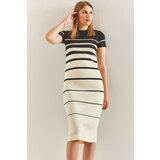 Bianco Lucci Women's Striped Knitwear Dress Cene
