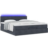  Otomanski posteljni okvir z vzmetnico temno siv 180x200cm žamet | Shoptok.si