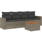 Maison Chic Seti vrtnega pohištva - Vrtna garnitura - Vrtni pohištvo set 5-delna z blazinami siv poli ratan, (21818692) | Shoptok.si