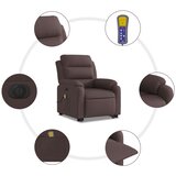  Električni masažni naslonjač na podizanje od tkanine tamnosmeđi | shoptok.hr