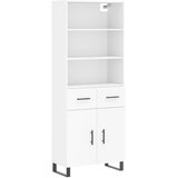  Visoka komoda bijela 69,5x34x180 cm konstruirano drvo Slike