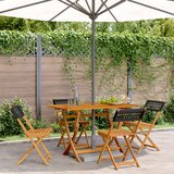 Maison Chic Zložljivi Vrtni Stoli - Stol za vrti 4 kosi črni poli ratan in trden les JS2858, (21876619) | Shoptok.si
